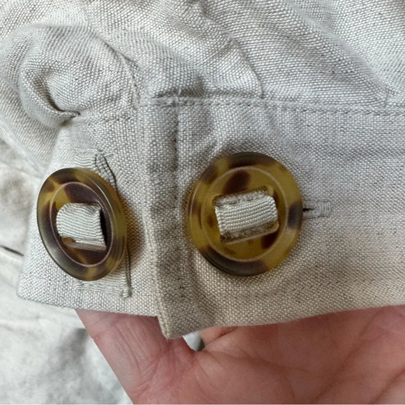 Londonjean Chino Short Sleeve Button Up‎ Top Jacket Linen Cotton Khaki Belted Sm - Picture 4 of 7